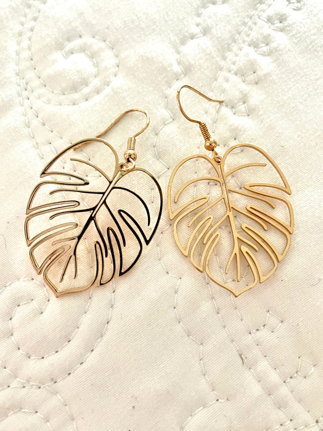 Monstera Leaf Earrings , Gold - Etsy | Etsy (US)