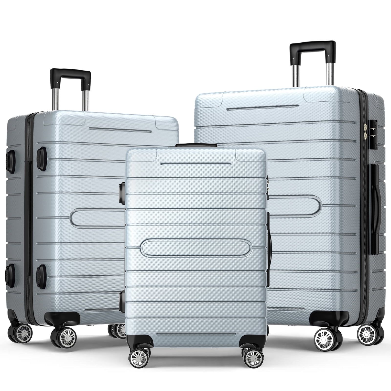 SUGIFT 3 Piece Luggage Set, Hardside Luggage Spinner Wheels Suitcase Carry on Luggage, TSA Lock, ... | Walmart (US)
