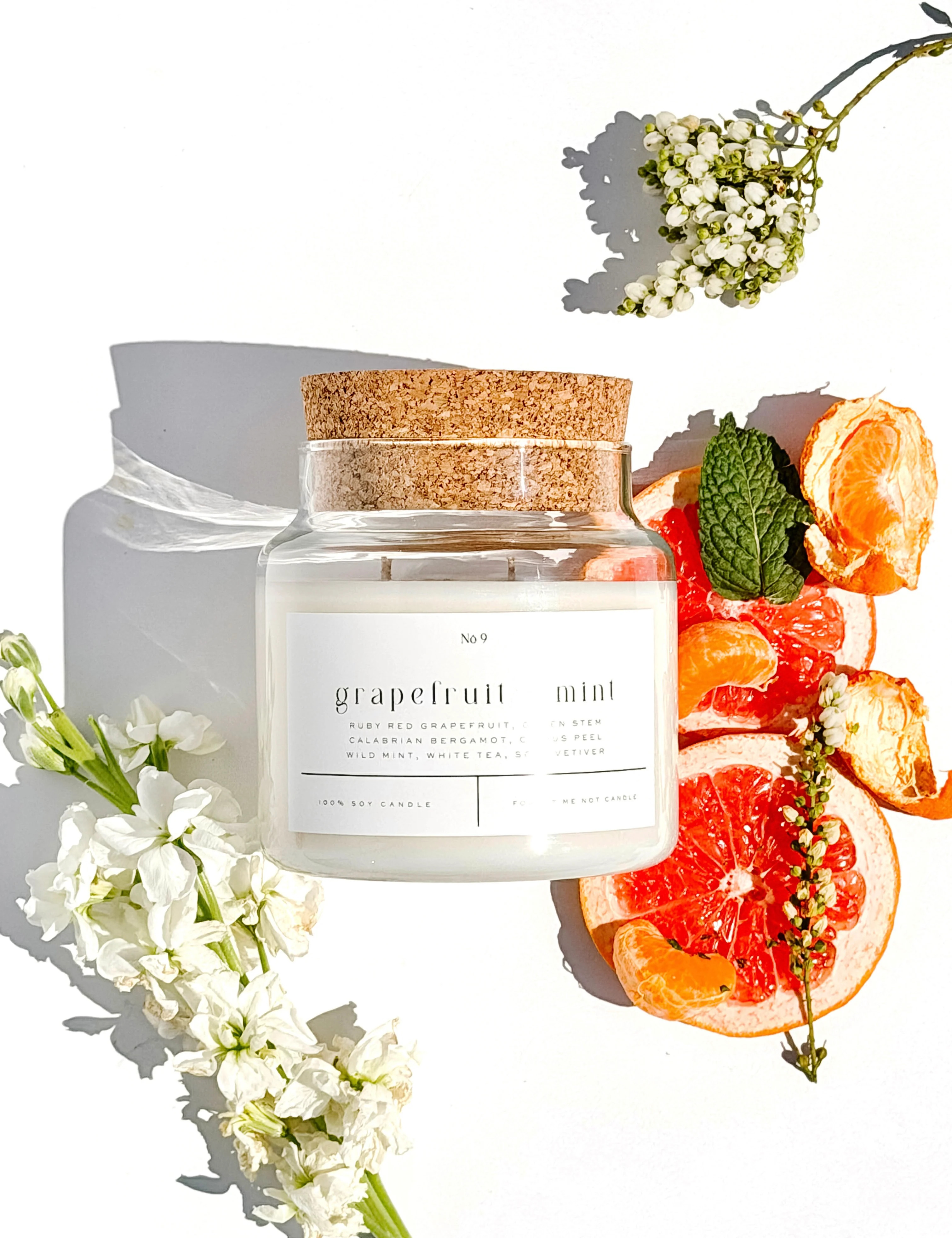 100% Soy Candles Handpoured | 9 oz Standard Glass Candle | Forget Me Not Candle