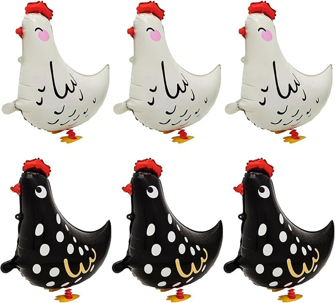 6Pcs Walking Pet Chicken Foil Balloons for kids gift,Standing Animal Mylar Balloon,Supplies Anima... | Amazon (US)
