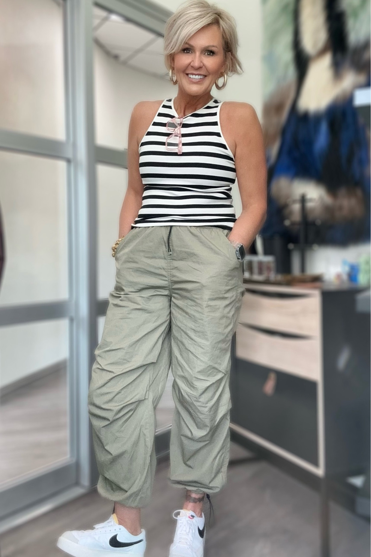 $40 ALL IN! 
#ootd #summer#casual #cargopants #tank #style #fashion #styleover50 

#LTKunder50 #LTKFind #LTKstyletip