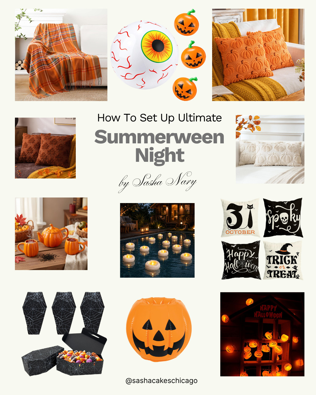 Host the ultimate Summerween night setup with these cozy and spooky essentials! 🎃☀️ From textured pumpkin throw pillows and warm plaid blankets to floating pool candles, giant eyeball floats, coffin treat boxes, and orange pumpkin string lights, this collection brings spooky vibes to warm summer nights. Tap the link to shop these summer Halloween decor finds!

(Commissionable link: I may earn a small commission if you make a purchase through my link, at no extra cost to you.) 

 #LTKHome