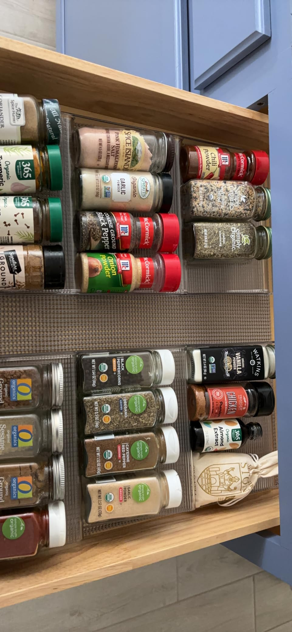 mDesign Expandable Plastic Deluxe Spice Rack, Drawer Organizer for Kitchen Cabinet Drawers, 3 Tie... | Amazon (US)