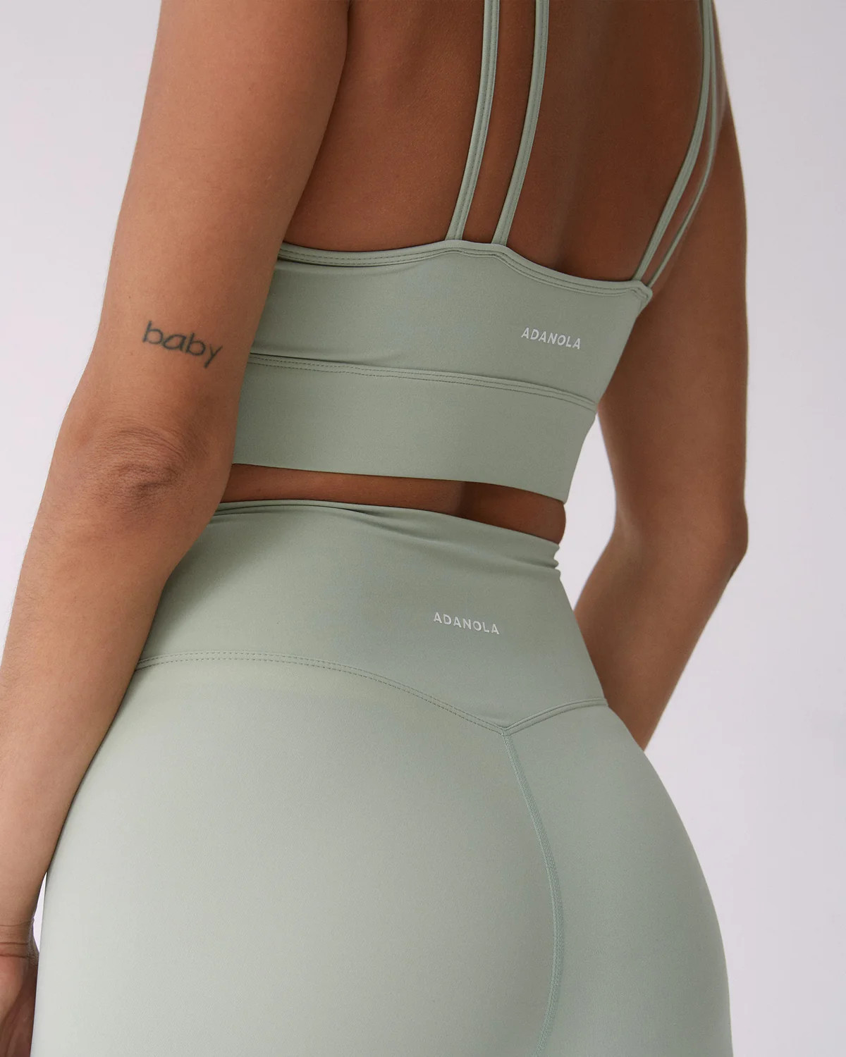 Double Strap Bra - Sage Green | Adanola UK