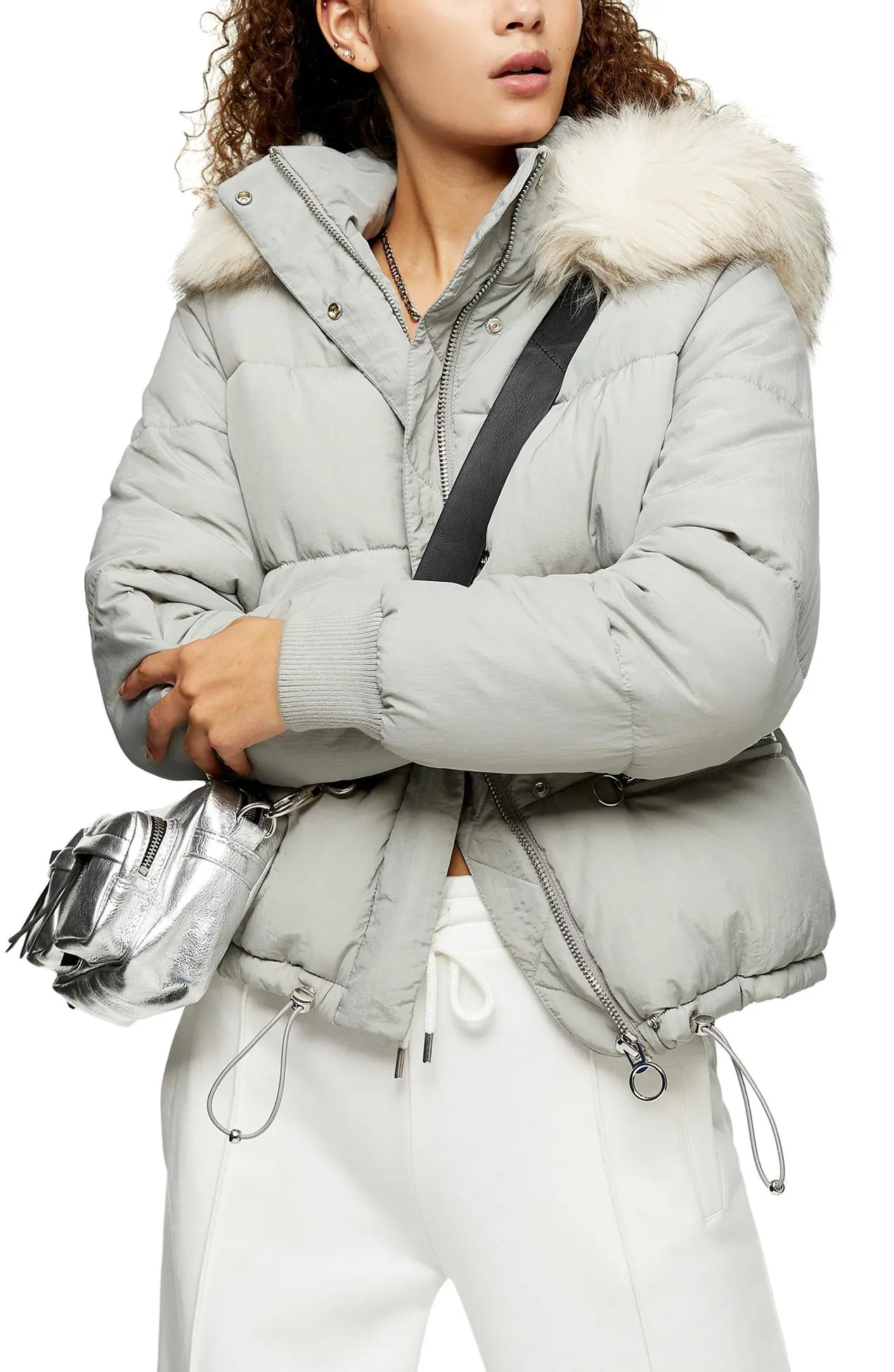 TOPSHOP | Frieda Faux Fur Trim Jacket | Nordstrom Rack | Nordstrom Rack