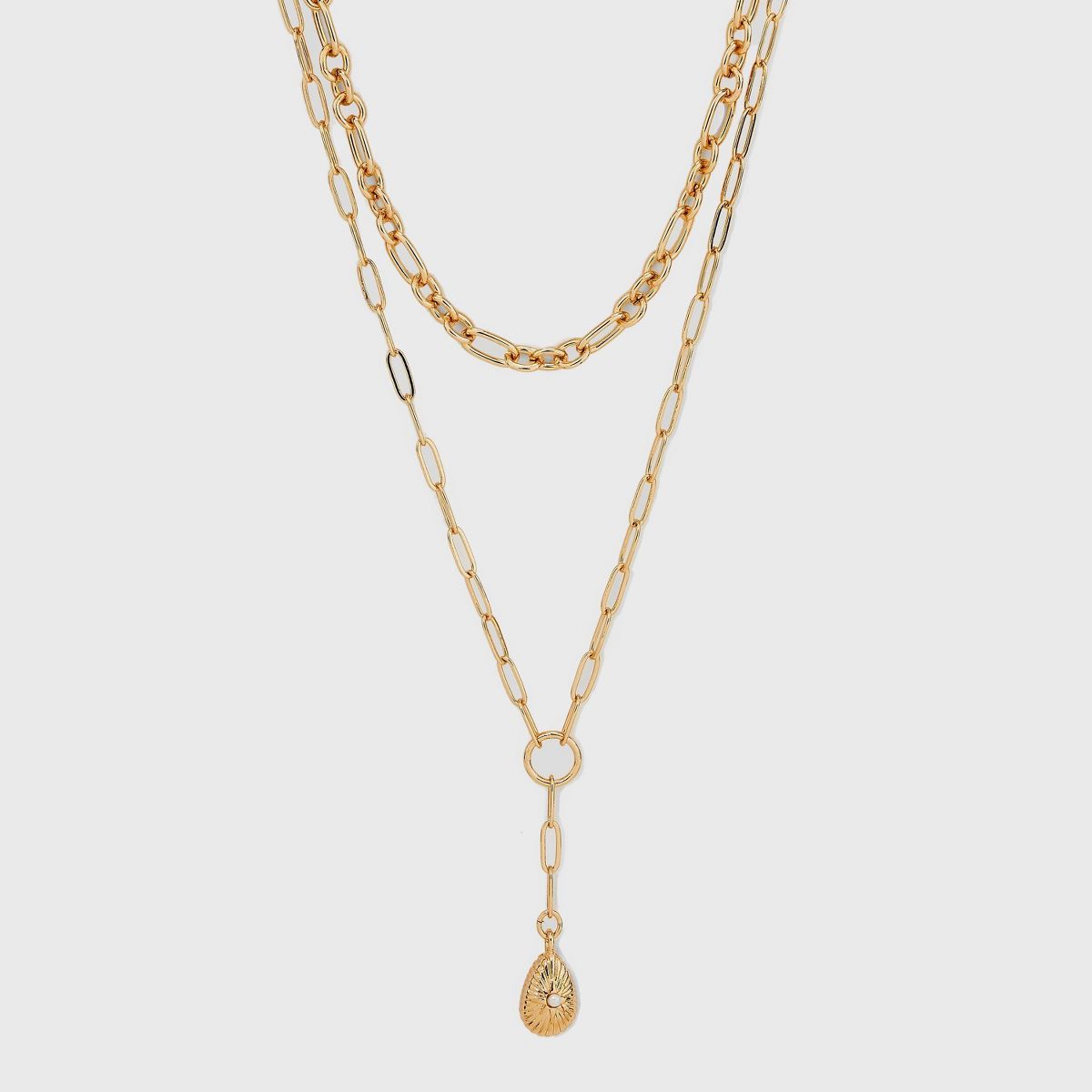 Multi-Strand Pearl Pendant Necklace - A New Day™ Gold | Target