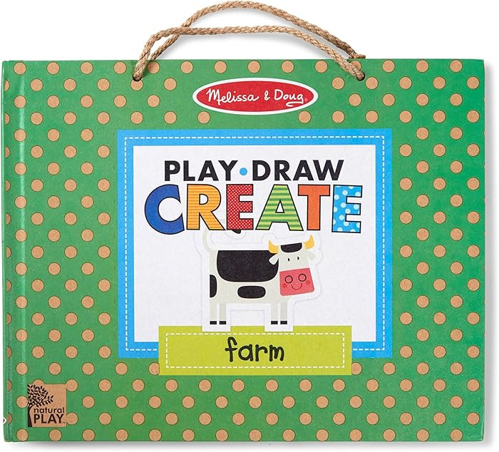 Melissa & Doug Natural Play: Play, Draw, Create Farm, Drawing Activity Set & Magnet Kit - Reusabl... | Amazon (US)