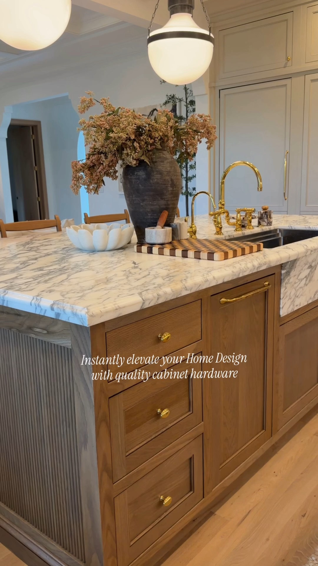Instantly elevate your home design with quality cabinet hardware. After months of searching I've decided to go with unlacquered brass for the kitchen, scullery and laundry room and a champagne bronze tone for the bathrooms, closets & mudroom. Obsessed with the outcome 😍
