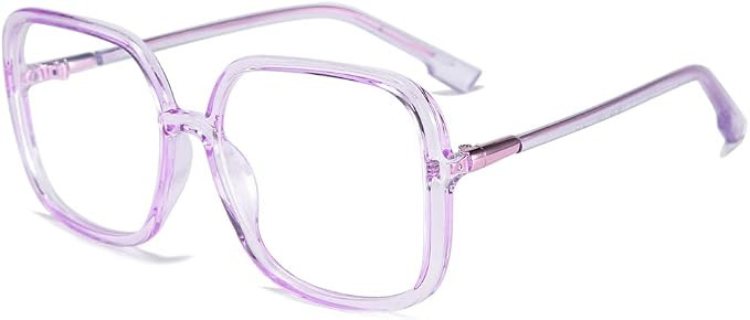 Blue Light Blocking Glasses Oversized Square Frame Women/Men Anti Eyestrain Computer Eyeglasses L... | Amazon (US)