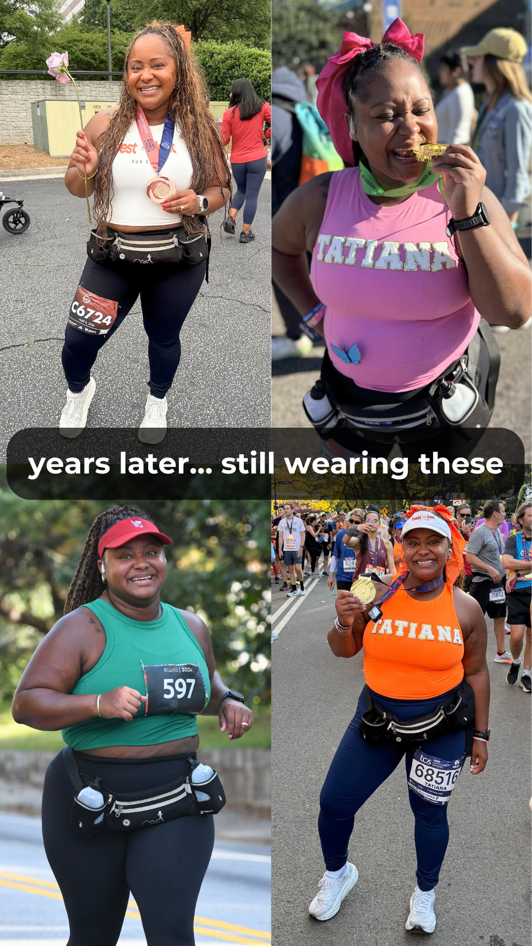 Years later… still wearing these! Same running belt, same leggings, same supportive sports bras. From 2024 races to 2026 finish lines… these are still my go-to race day pieces 

 #LTKfitnessgoals #LTKActive #LTKMidsize