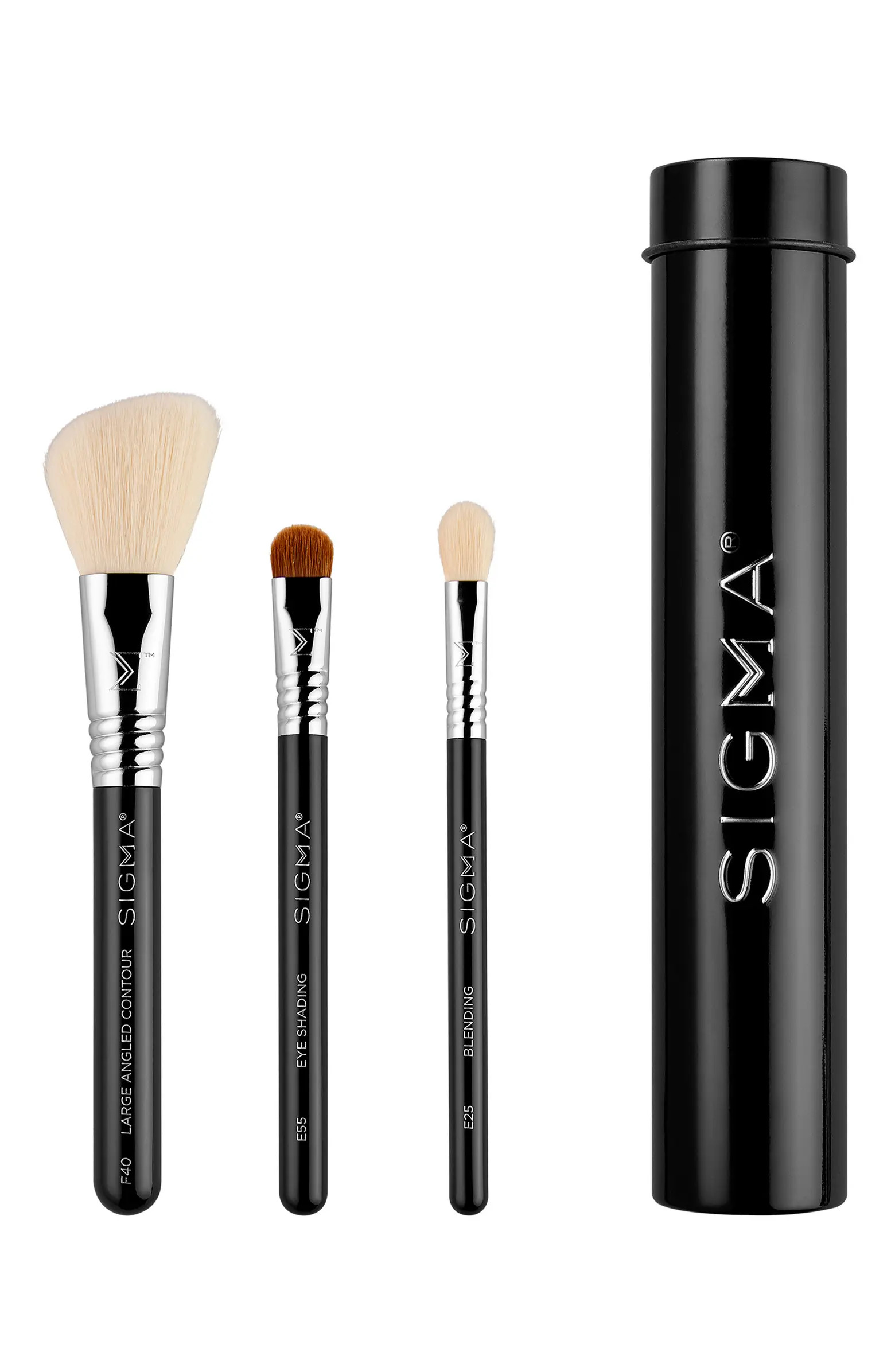Sigma Beauty Essential Trio Black Travel Size Brush Set $45 Value | Nordstrom | Nordstrom