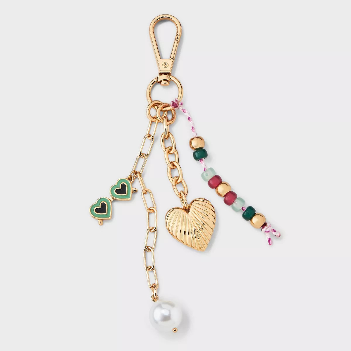 Sunglasses Pearl Heart Bag Charm - A New Day™ - Gold | Target