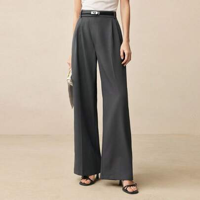 Women's Grey Formal Pants, Work Office Wear For Women, Spring/Summer | SHEIN