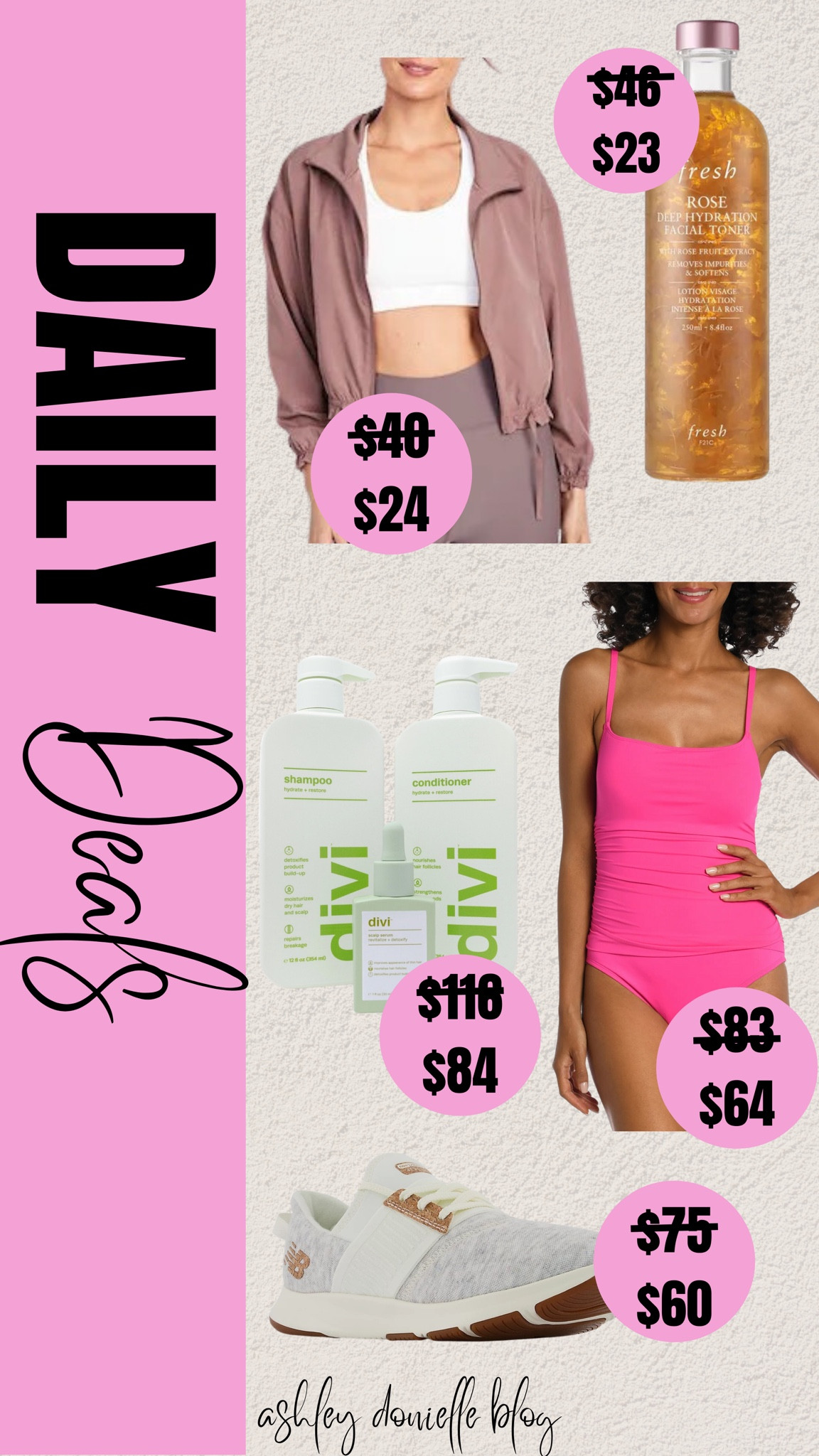 Daily deals!

Jacket, wind breaker, one piece swimsuit, divi, hair serum, toner, sneakers, shampoo and conditioner 

#LTKsalealert #LTKSeasonal #LTKstyletip
