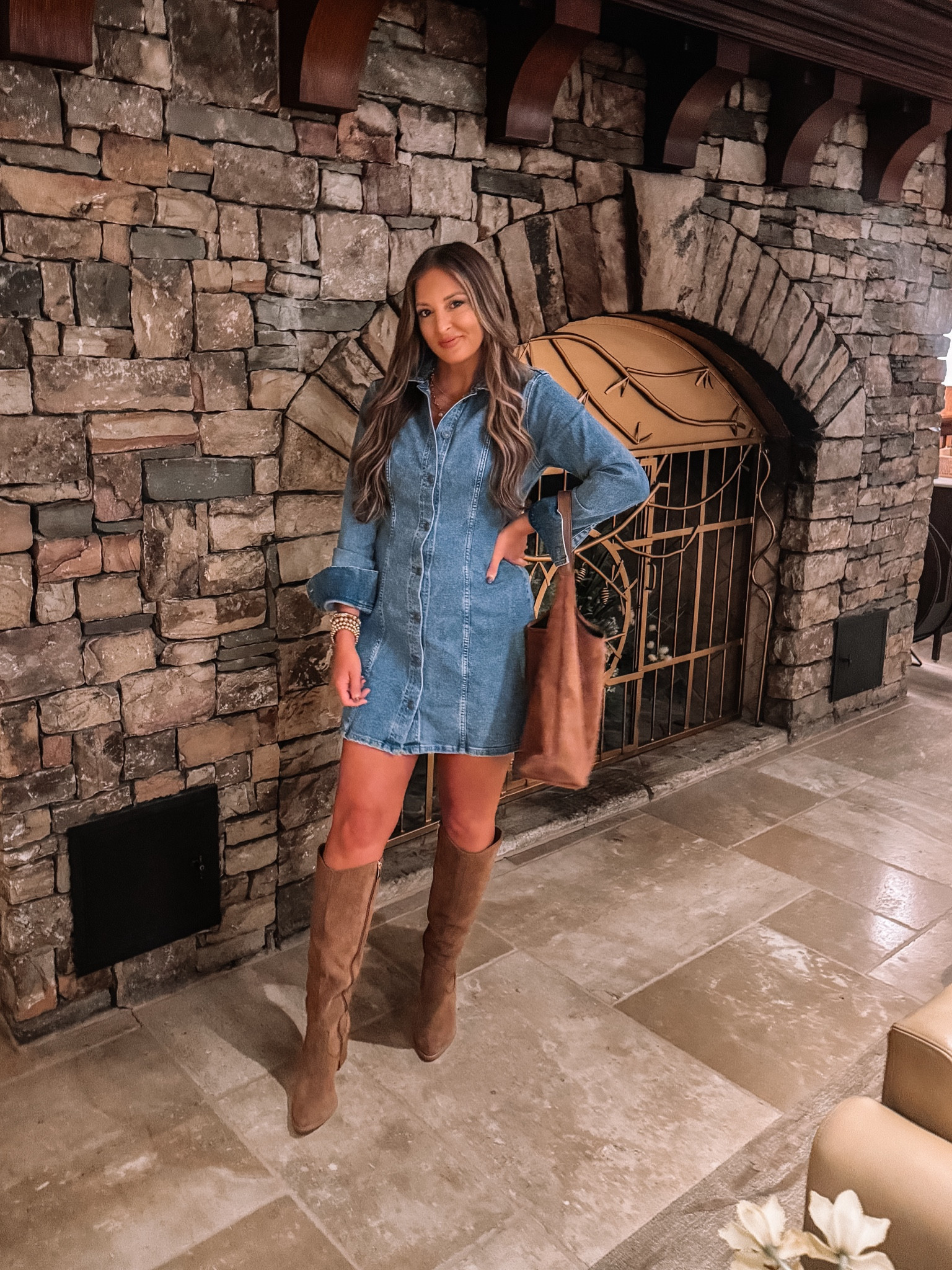 Fall denim dress and Amazon knee high boots. These boots were AMAZING so comfortable and cute + the quality is so good. I sized up a half. The bag is a beautiful suede materiel and also Amazon. My dress is sold out so I linked several similar! 



#LTKFindsUnder50 #LTKFindsUnder100 #LTKStyleTip