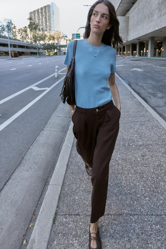 SOFT-TOUCH KNIT SHORT SLEEVE JUMPER | Zara UK