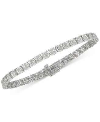 Diamond Tennis Bracelet (1/4 ct. t.w.) in Sterling Silver | Macy's