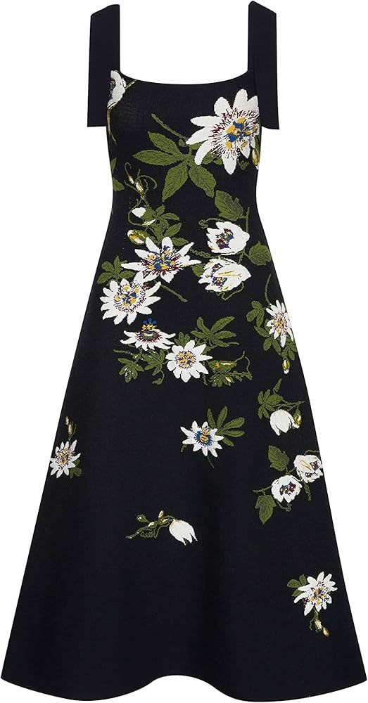 Amazon.com: Oscar de la Renta, Passionflower Tie-Straps Tank Dress, Navy Multi, XS : Luxury Store... | Amazon (US)