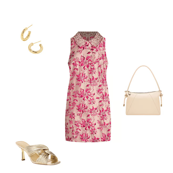 Lilly Pulitzer Kelliana Floral Brocade Point Collar Sleeveless Shift Dress | Dillard's | Dillard's