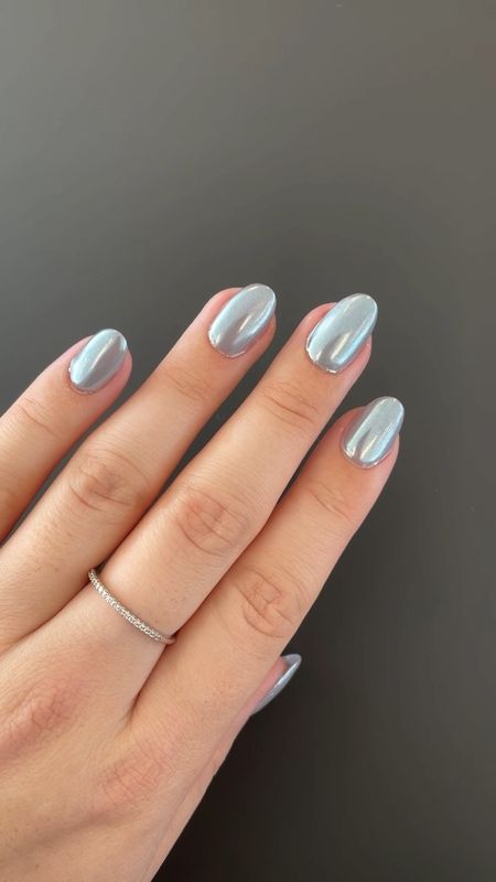 I will never not be obsessed with chrome 🤩🤩 it’s just too pretty!! I used Modelones gel polish in color 004 Dancing Cinderella as the base under the white pearl chrome powder ✨✨✨ 

#LTKunder50 #LTKFind #LTKbeauty