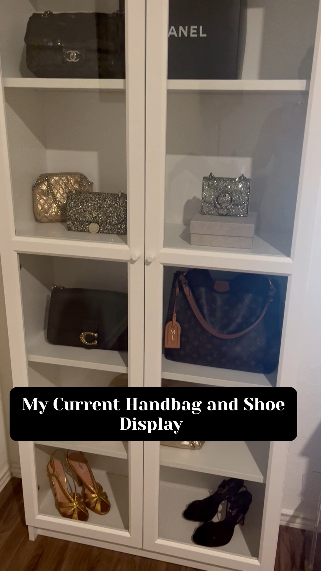 I like storing my special handbags and shoes on display. I love this type of cabinet with glass so I can see them and prevent any dust from getting into them. Here are some similar style cabinets linked. #handbag #organization #storage #displaycabnit #closetorganization #closetgoals 

#LTKStyleTip #LTKHome #LTKItBag