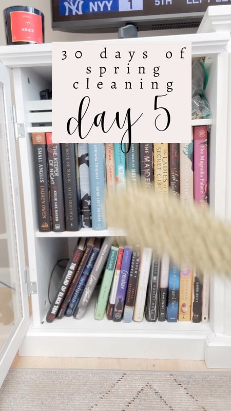 30 Days of Spring Cleaning - Day 5: clean, dust, declutter, & straighten bookshelves. 

#LTKSeasonal #LTKhome #LTKfindsunder50