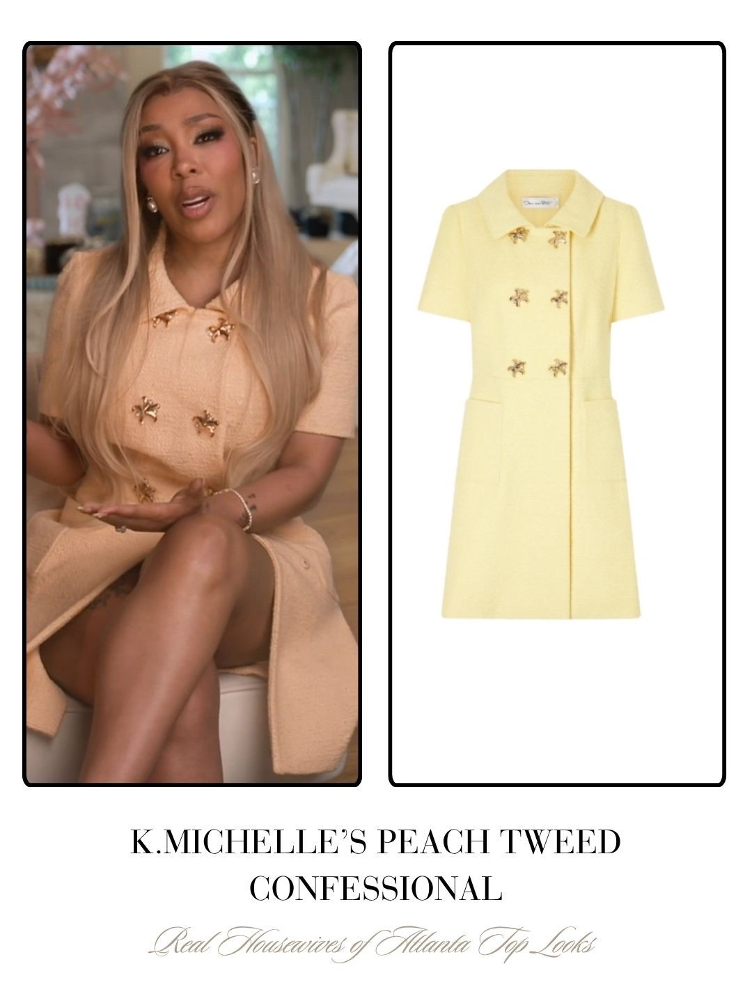 K. Michelle’s Peach Tweed Mini Confessional Dress
