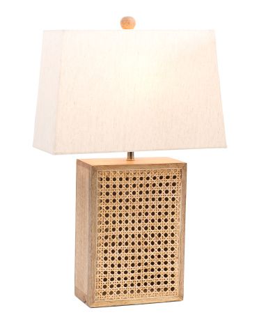 Cane And Wood Table Lamp | TJ Maxx