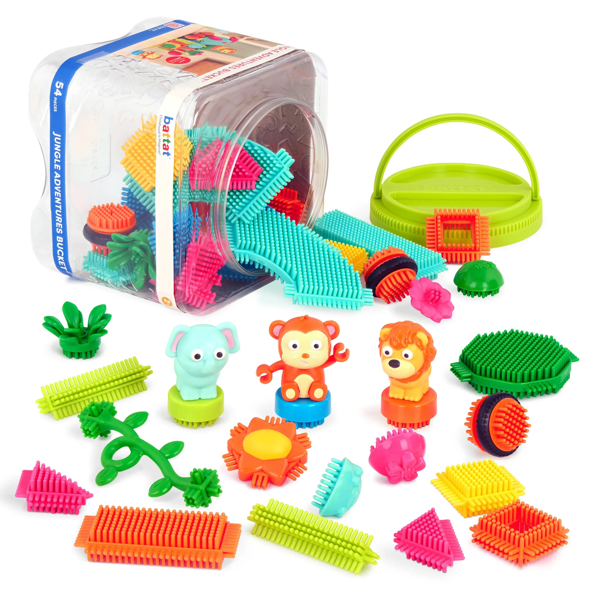 Battat Bristle Blocks Jungle Adventures 54 Sensory Blocks, Toddler and Preschool Toys | Walmart (US)