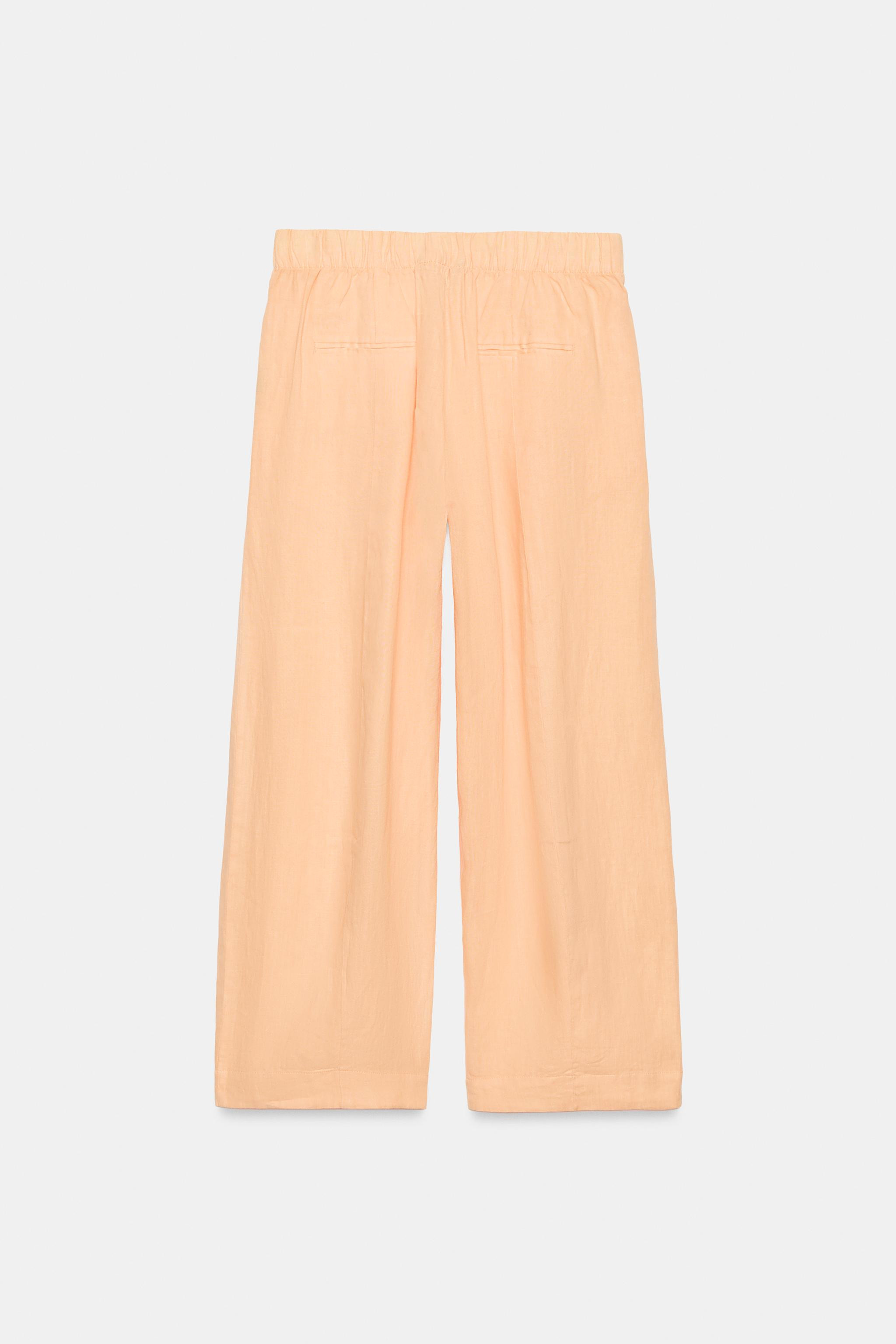 100% LINEN BARREL PANTS ZW COLLECTION | Zara US