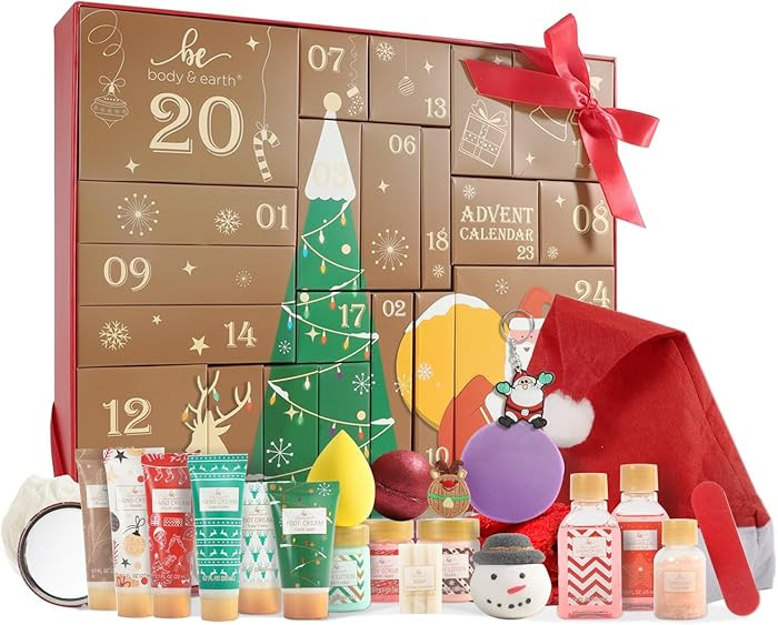 Advent Calendar 2025 BODY & EARTH Holiday Gifts for Women Christmas 24 Days of Beauty Countdow Ca... | Amazon (US)