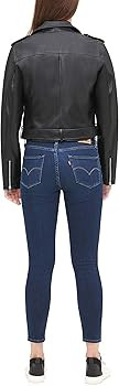 womens Faux Leather Belted Motorcycle Jacket (Standard and Plus Sizes) | Amazon (US)