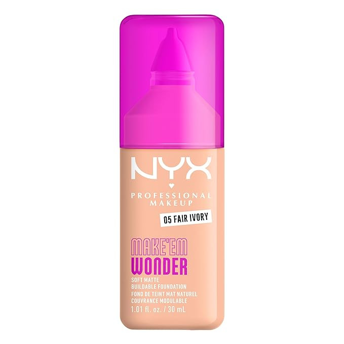 NYX PROFESSIONAL MAKEUP Make 'Em Wonder Liquid Foundation, 24HR Foundation Makeup With A Soft Mat... | Amazon (US)