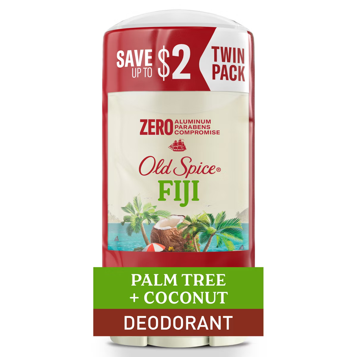 Old Spice Men's Solid Deodorant Fiji with Palm Tree Scent - Aluminum-Free 3oz/2pk | Target