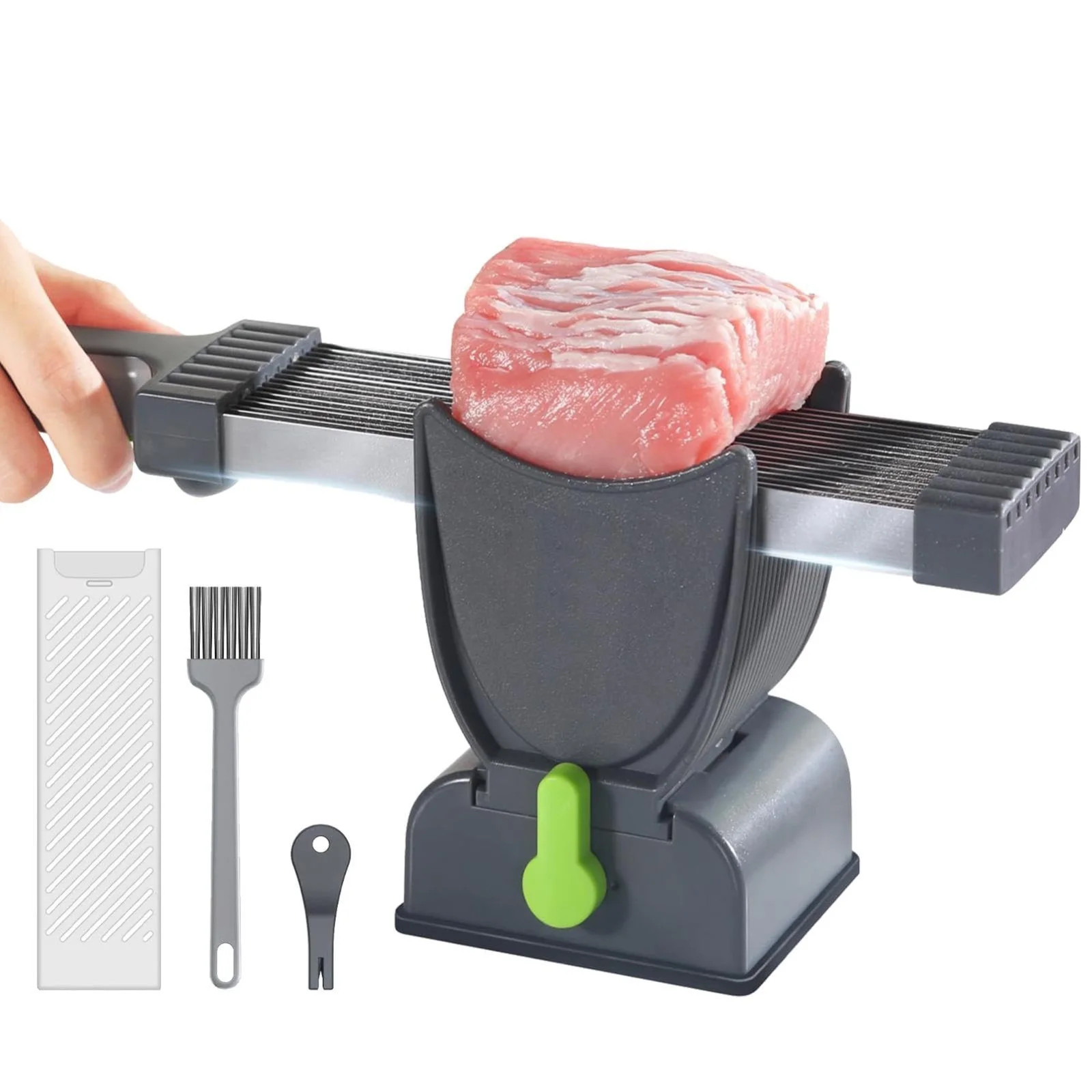 Meat Slicer for Home, Manual Meat Slicer, Thickness Adjustable, Dishwasher Safe,17 IN 1 Stainless... | Walmart (US)