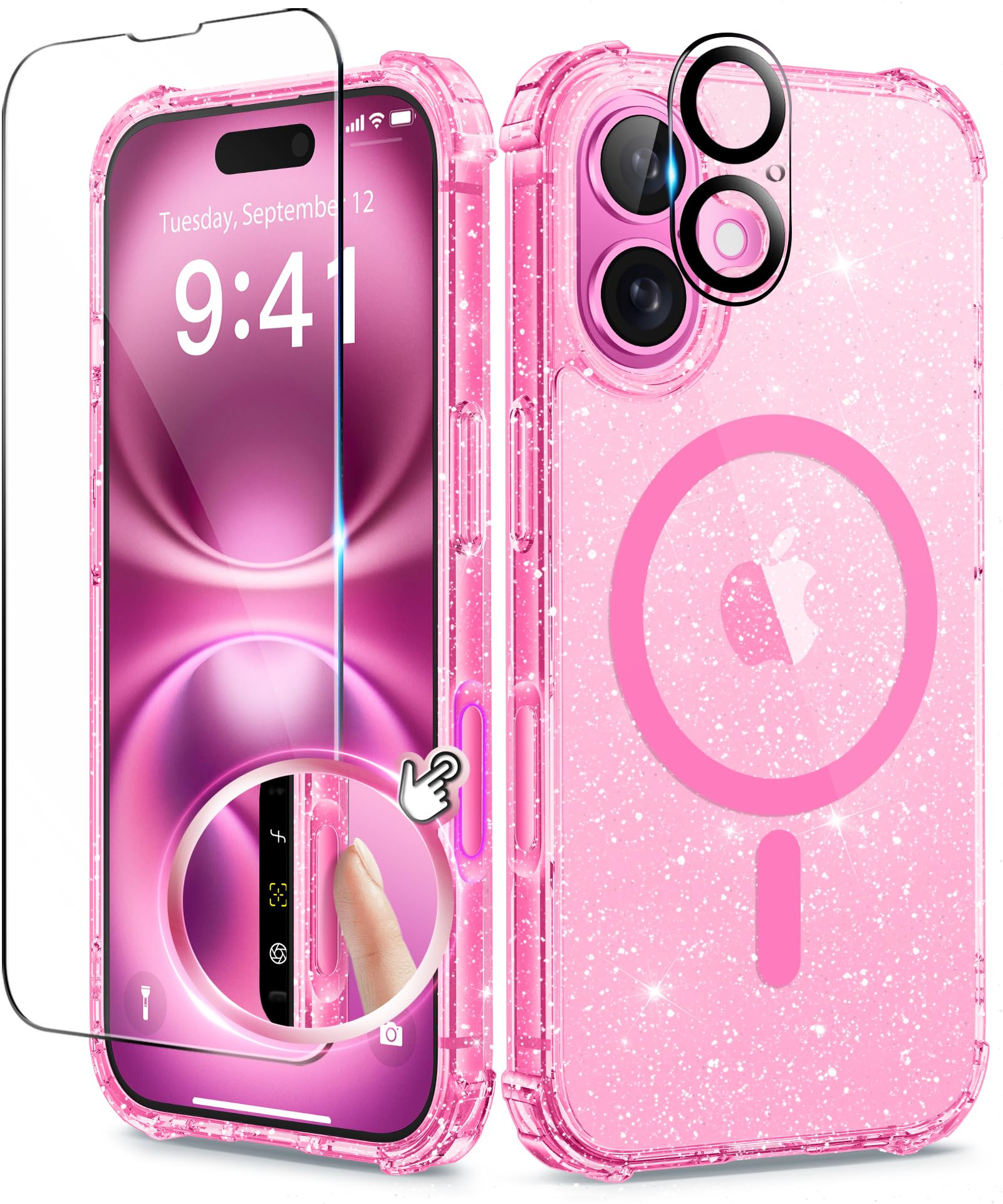 BERFY Compatible with iPhone 16 Plus Case, [Compatible with Magsafe], with 9H Tempered Screen Pro... | Amazon (US)