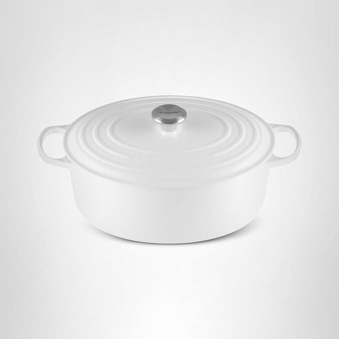 Le Creuset Enameled Cast Iron Signature Oval Dutch Oven, 8 qt., White | Amazon (US)