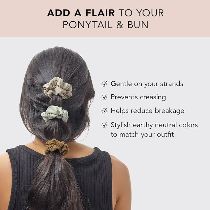 Kitsch Scrunchies for Women's Hair, Assorted Hair Scrunchies, Large Hair Ties for Women, Hair Tie... | Amazon (US)