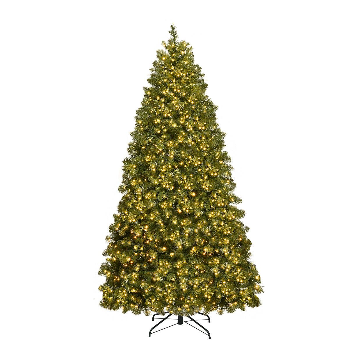 Gymax Pre-Lit 6' Artificial PVC Christmas Tree Hinged 560 LED Lights Metal Stand - Walmart.com | Walmart (US)