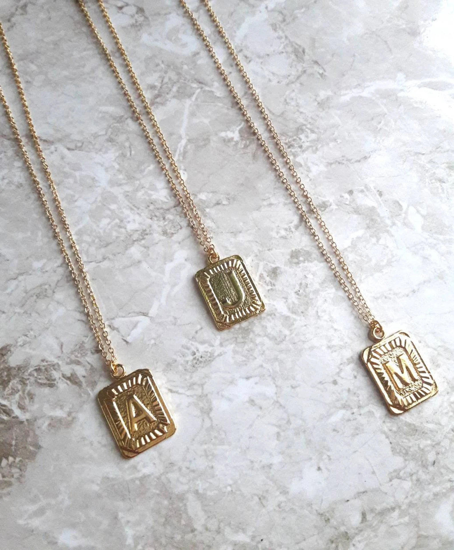 24K Gold Plated Name Necklace,Initial necklace,Gold chain necklace,Letter necklace,Name necklace,... | Etsy (US)