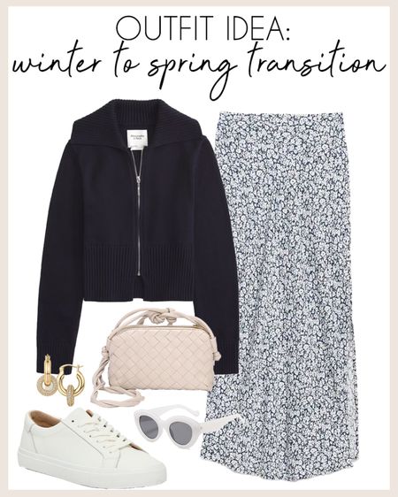 Transitional outfit idea and an easy way to style a skirt with sneakers!

#springstyle

Floral maxi skirt. Skirt with sneakers style. Elevated casual outfit idea. Spring sweater. Spring style. Winter to spring transitional outfit idea. 

#LTKstyletip #LTKfindsunder100 #LTKSeasonal