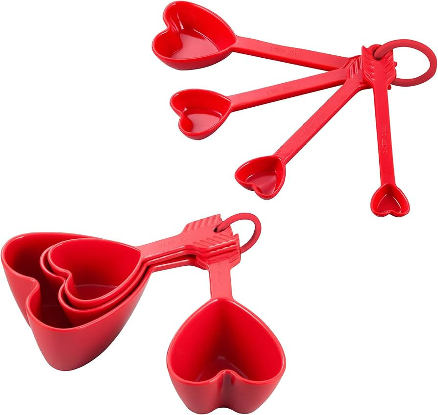 Supreme Housewares Heart Measuring Cups and Spoons Set for Indoors Outdoors Use, Party, Wedding, ... | Amazon (US)