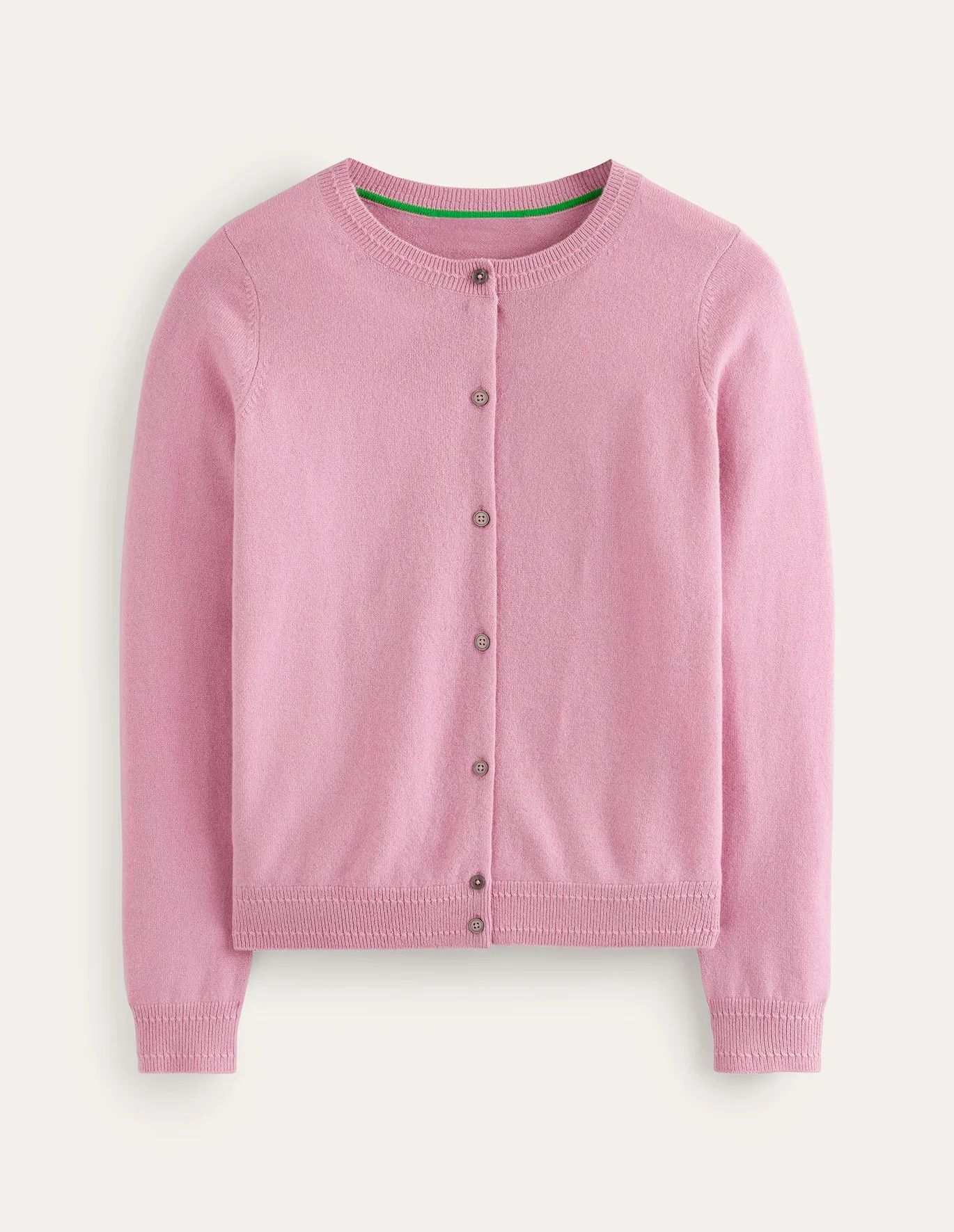 Eva Cashmere Crew Cardigan - Old Rose Pink | Boden US | Boden (US)