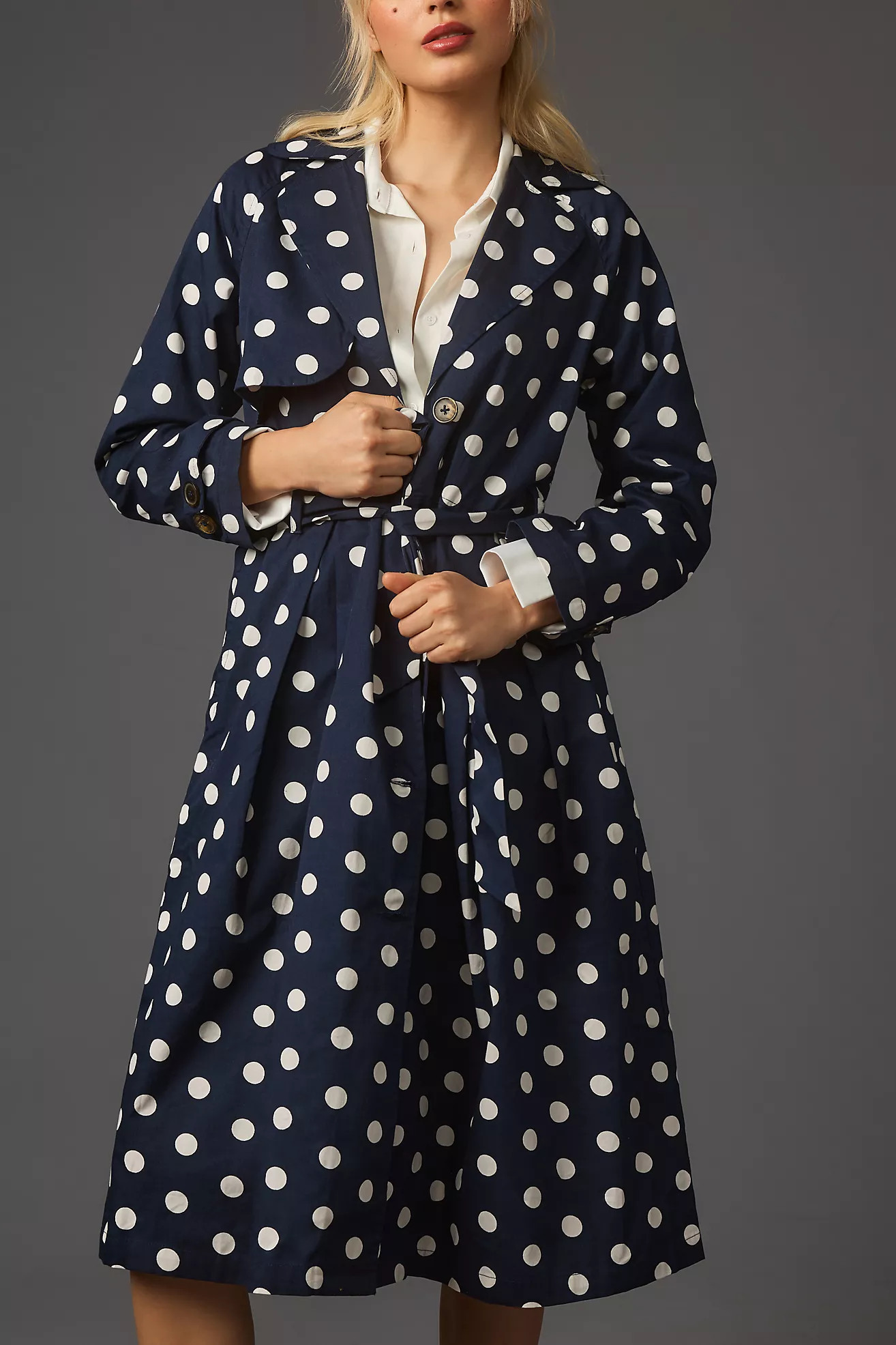 Porridge Neomie Polka Dot Trench Coat | Anthropologie (US)