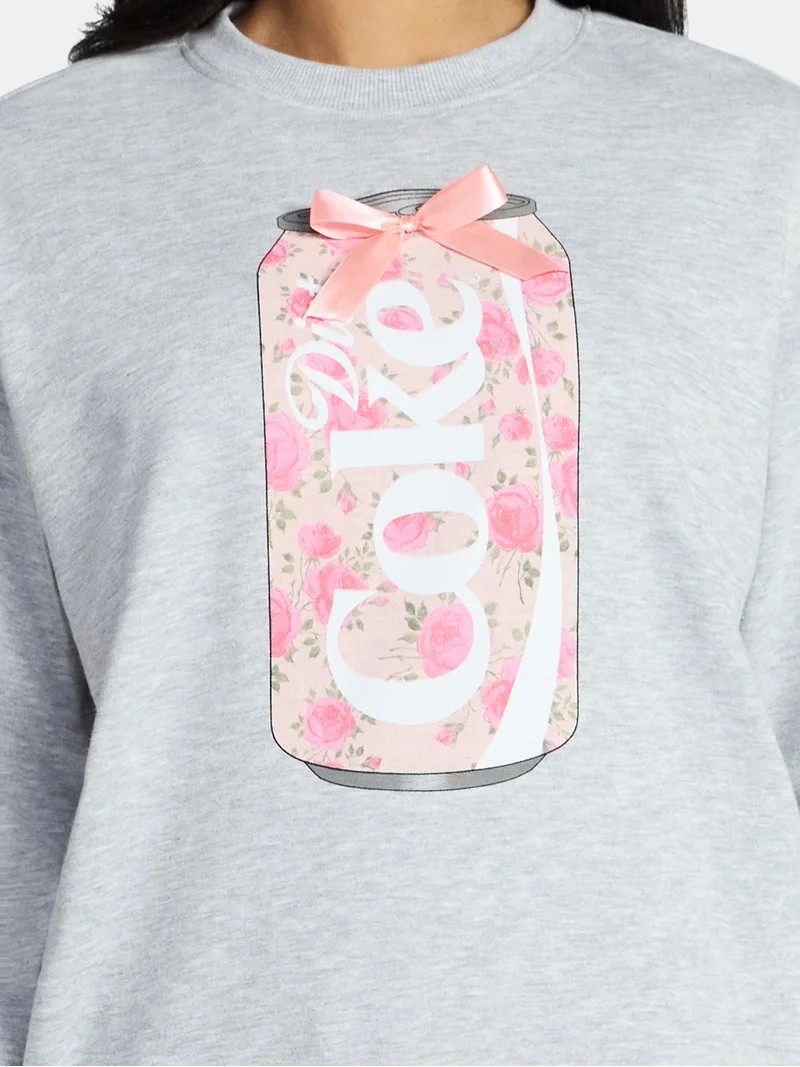 Coca-Cola Women's Diet Coke Floral Graphic Crewneck Sweatshirt, Sizes XXS-XXL | Walmart (US)