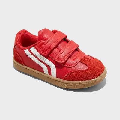 Toddler Dakota Retro Court Sneakers - Cat & Jack™ Red 5T: Faux Leather, Hook and Loop Closure, ... | Target
