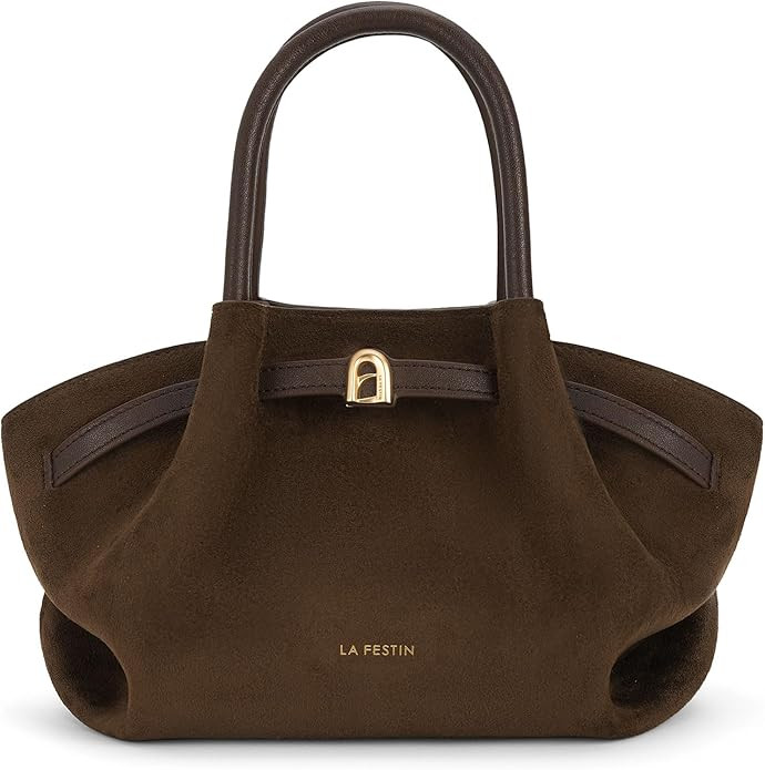 LA FESTIN Genuine Leather Handbags for Women, Small Satchel Purse - Mini Tote Clutch, Easy to Car... | Amazon (US)