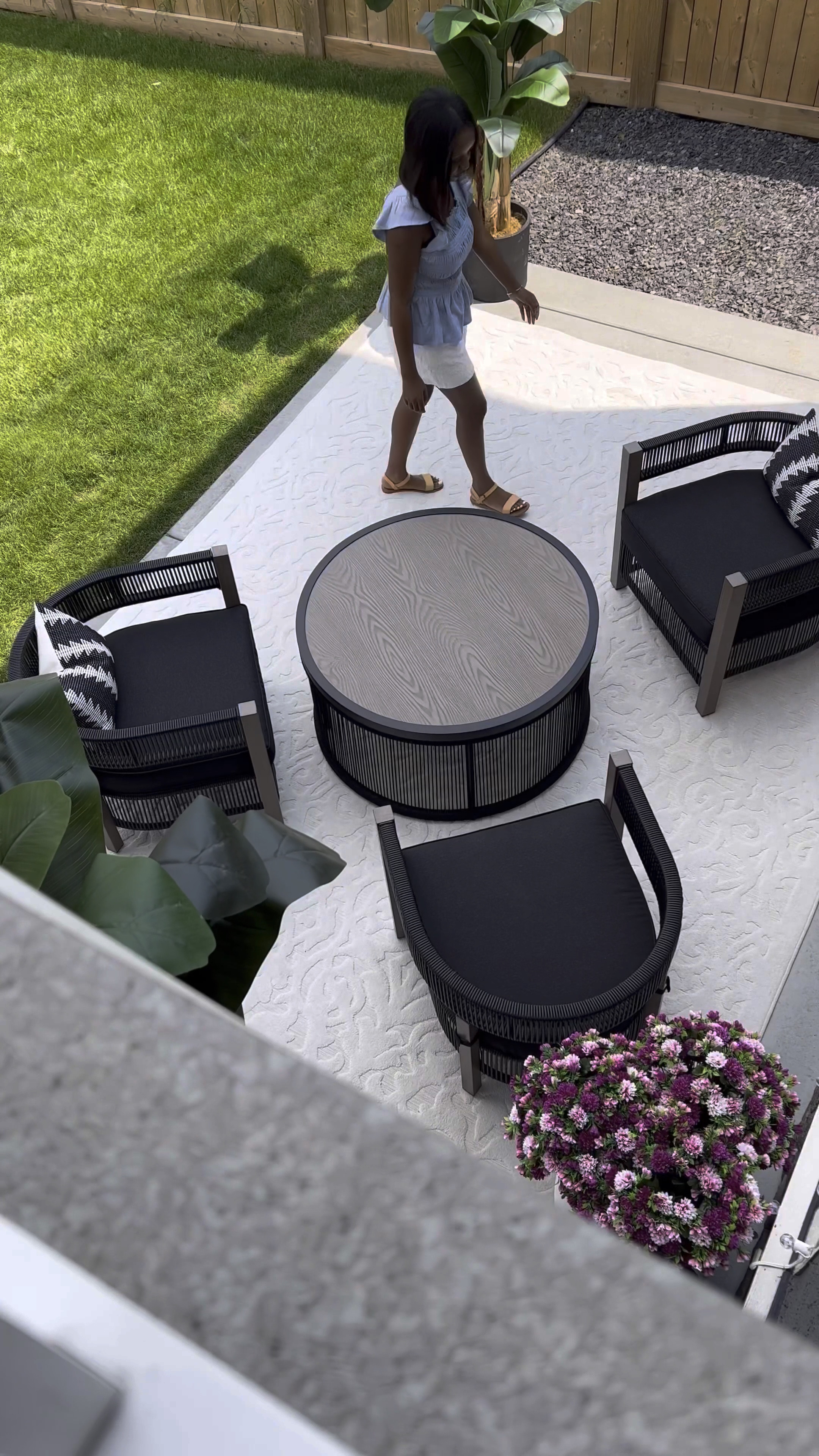 😃 To get our patio summer ready, we love power washing! Power washing is perfect for cleaning your indoor/outdoor… simply spray and hang to dry! 

Outdoor rug
Black and white outdoor rug
Power wash 
My Texas house rugs 
Black lanterns 
Outdoor conversation set

#LTKVideo #LTKhome #LTKstyletip