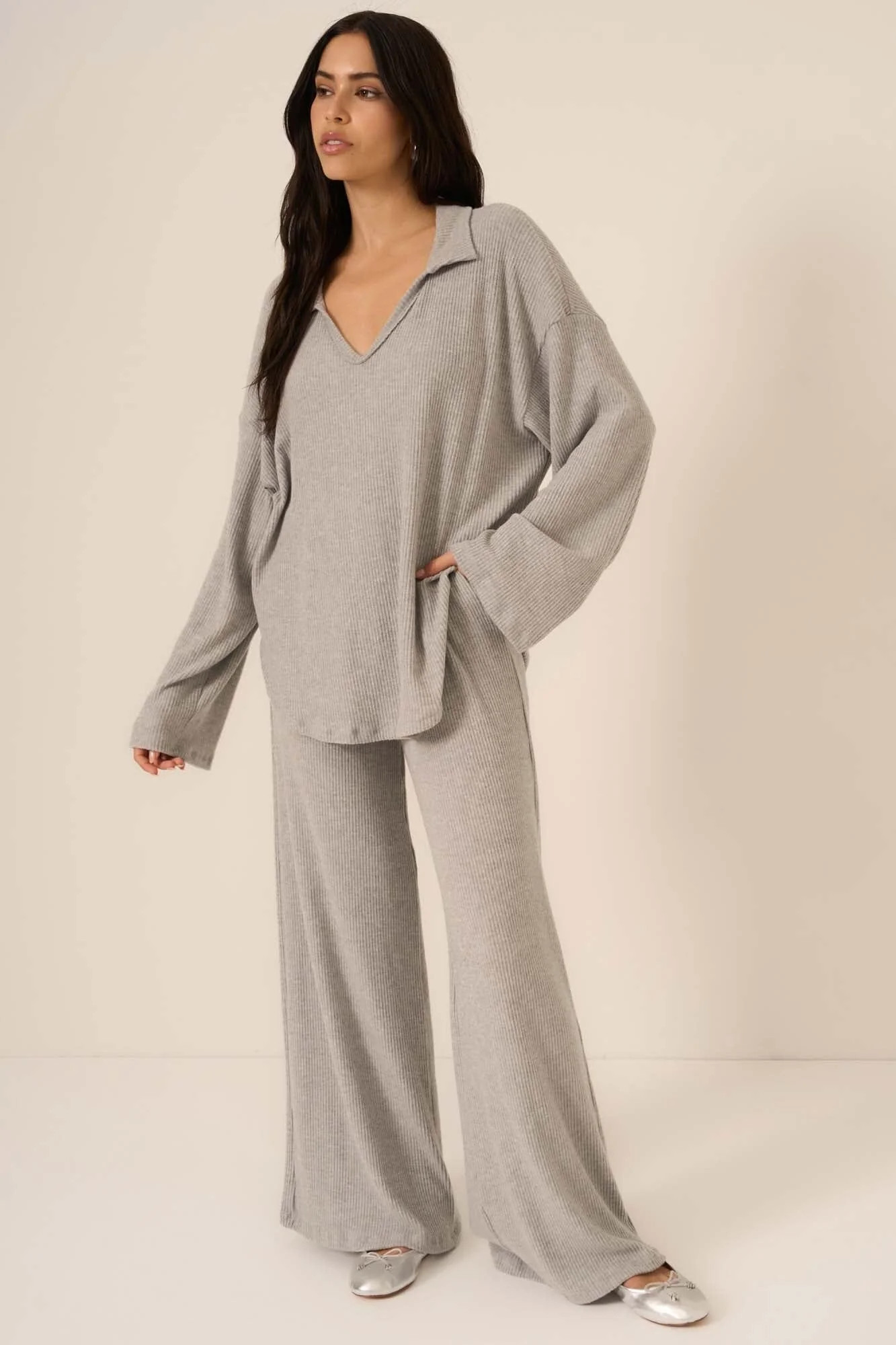 Zoey Brushed Rib Pant | Project Social T