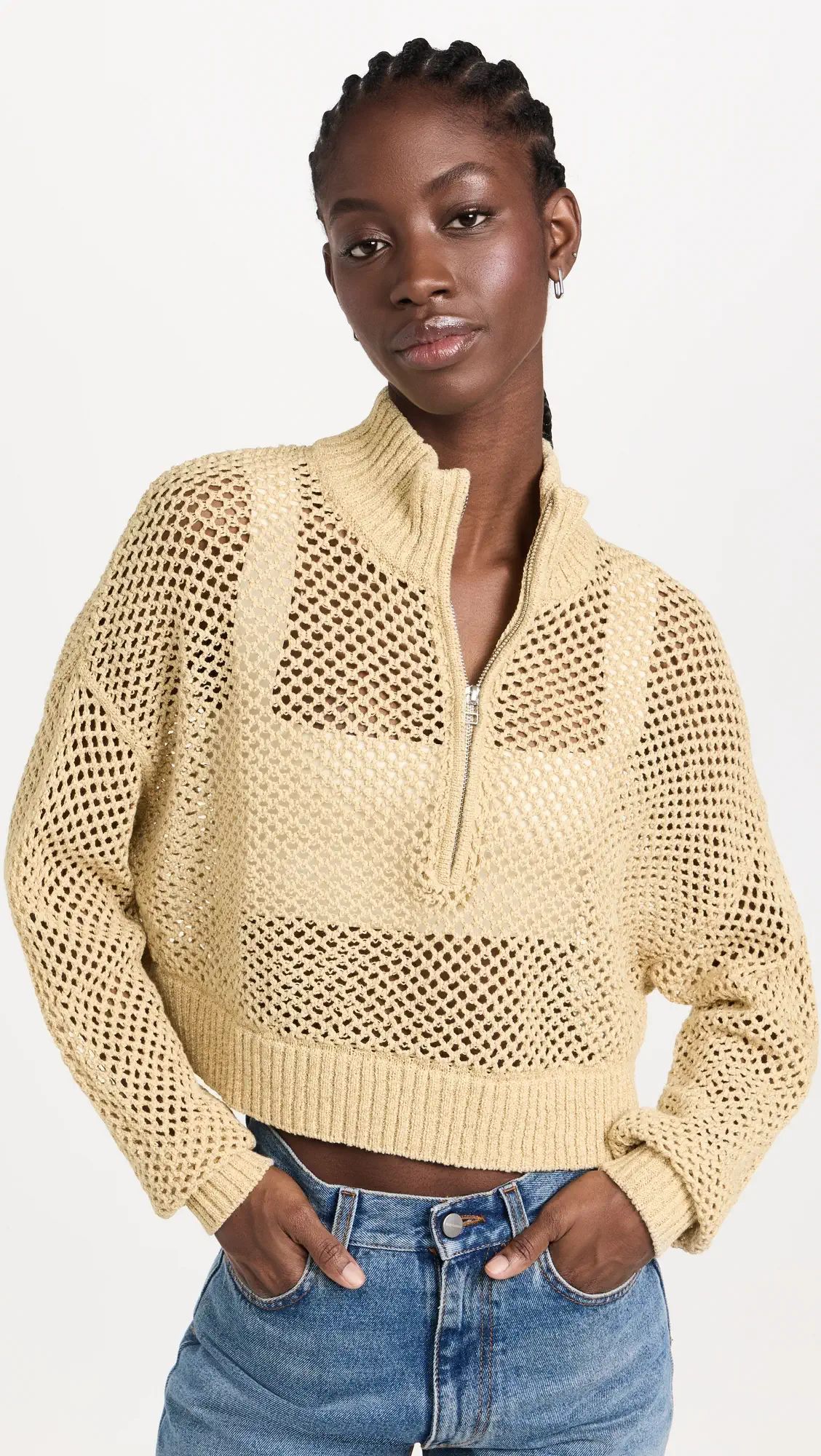 STAUD Cropped Hampton Sweater | Shopbop | Shopbop